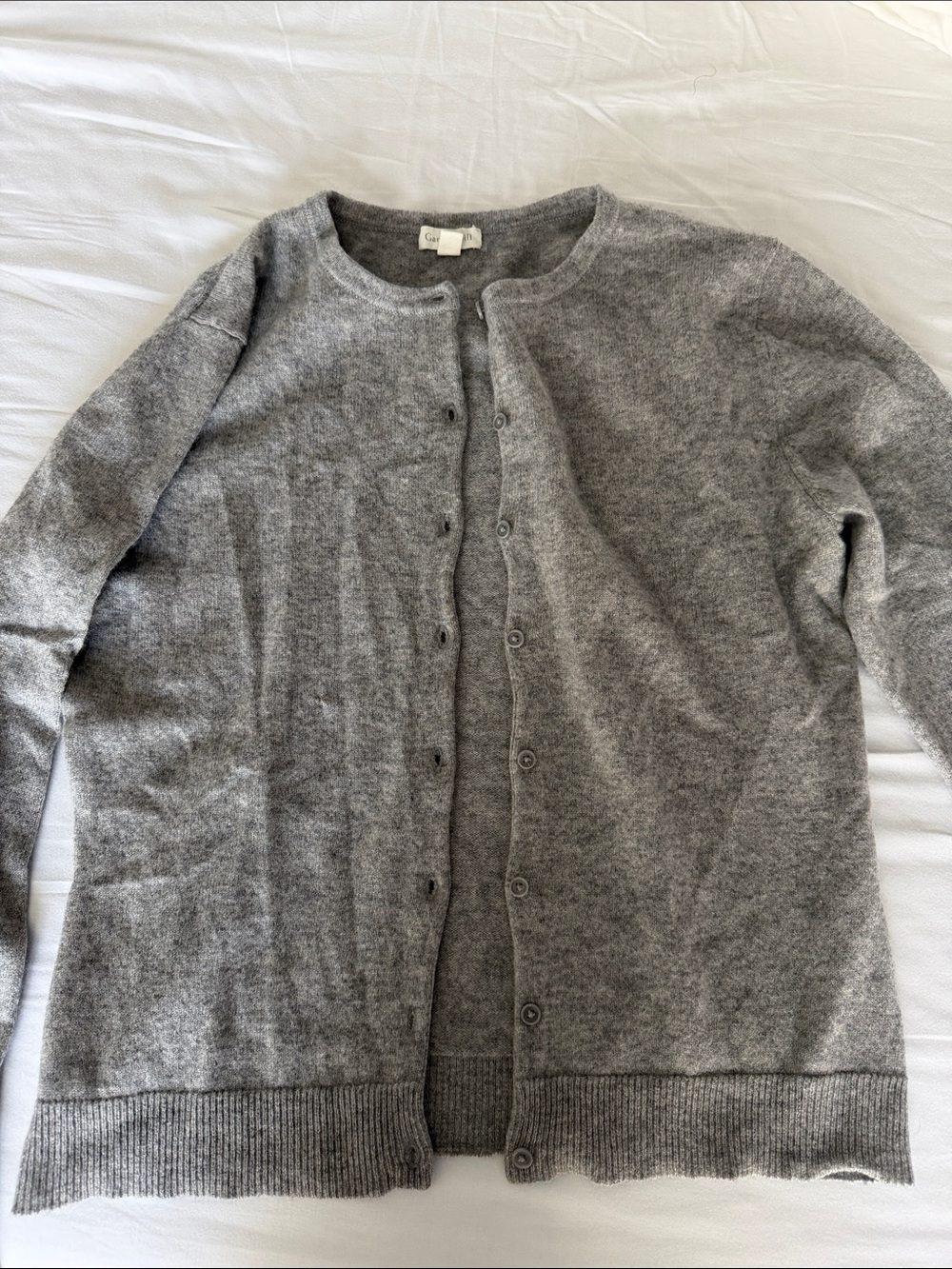 Garnet Hill Light Gray 100% Cashmere Sweater